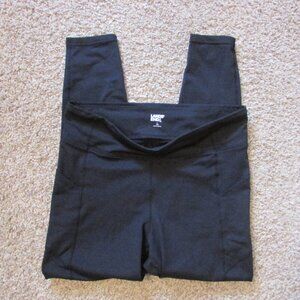 NWOT Lands End Large 14/16 black Yoga Pants Leggings Side Leg Pockets Quality